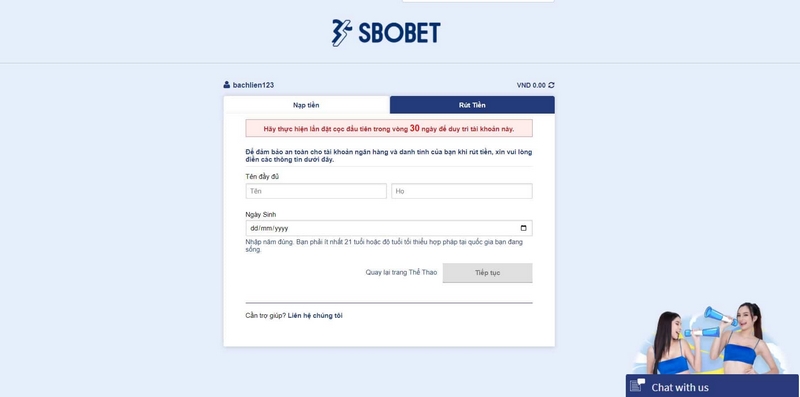 Tạo lệnh rút tiền Sbobet với thông tin đầy đủ và chuẩn xác